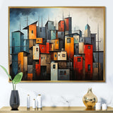 Cubist Urbanism Horizon III - Abstract Canvas Wall Art