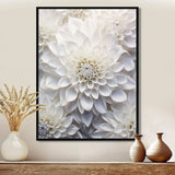 Minimalism White Dahlia - Floral Canvas Wall Art