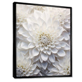 Minimalism White Dahlia - Floral Canvas Wall Art