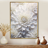 Minimalism White Dahlia - Floral Canvas Wall Art