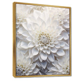 Minimalism White Dahlia - Floral Canvas Wall Art