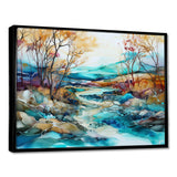 Turquoise And Brown Liquid Charm Landscape - Landscapes Canvas Wall Art