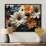 White And Orange Daisy Florescence Radiance - Floral Canvas Wall Art