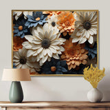 White And Orange Daisy Florescence Radiance - Floral Canvas Wall Art