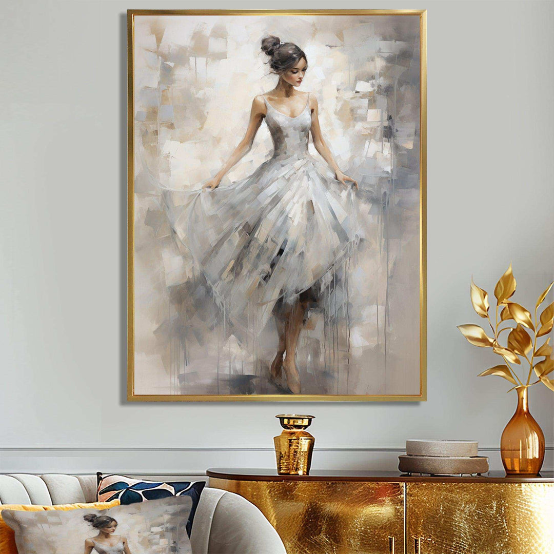 Contemporary Grey Ballet Dance Symphony I - Fashion Canvas Wall Art