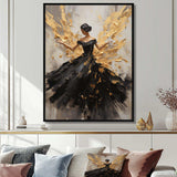 Gold And Black Dance Splash I - Fashion Canvas Wall Art