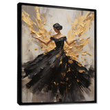 Gold And Black Dance Splash I - Fashion Canvas Wall Art