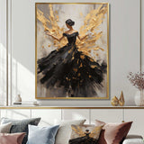 Gold And Black Dance Splash I - Fashion Canvas Wall Art