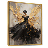 Gold And Black Dance Splash I - Fashion Canvas Wall Art