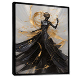 Gold And Black Dance Splash III - Fashion Canvas Wall Art