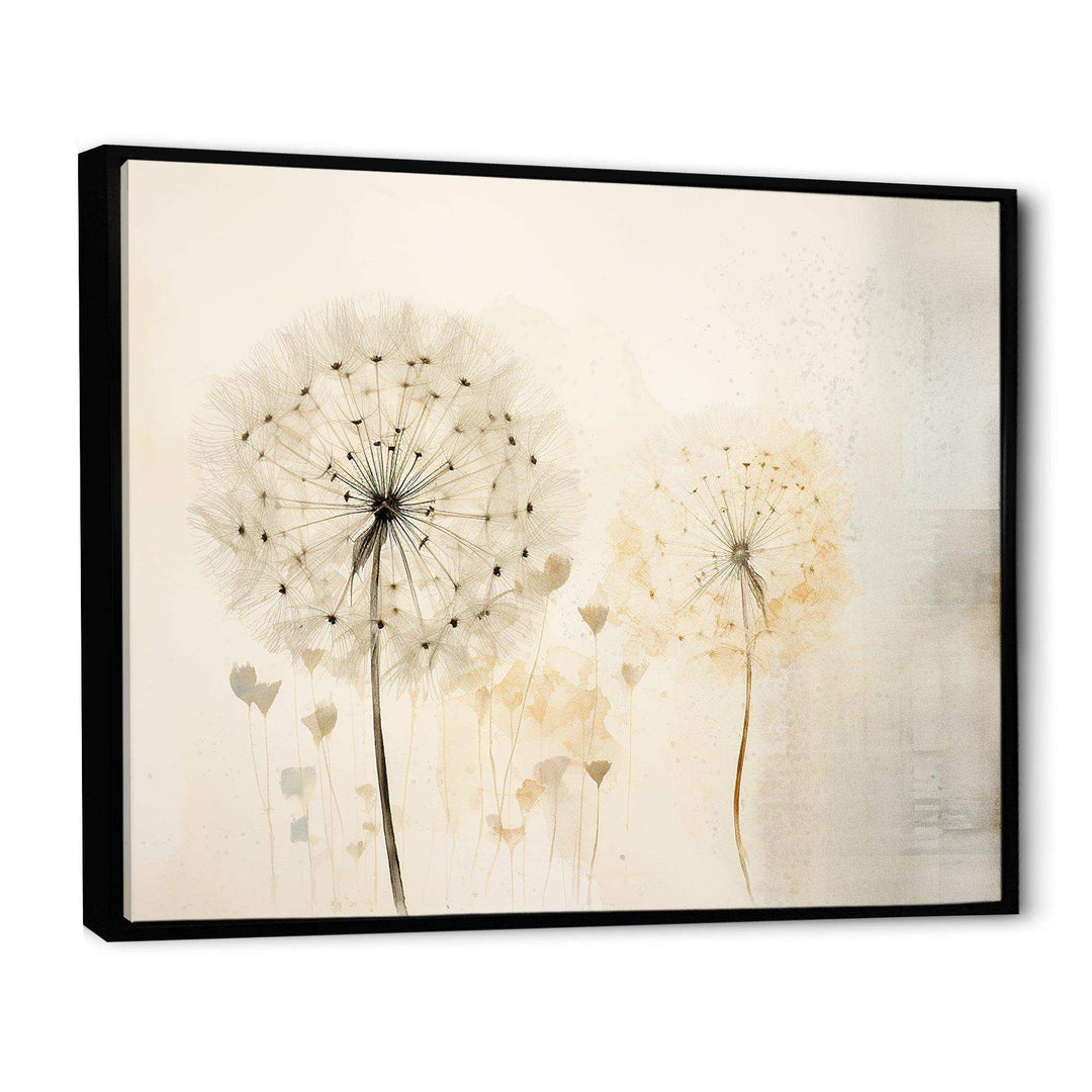 Dandelion Charm In Winter V - Floral Canvas Wall Art