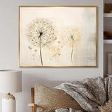 Dandelion Charm In Winter V - Floral Canvas Wall Art