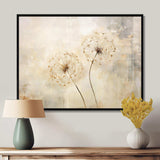 Dandelion Muted Tone - Floral Canvas Wall Art