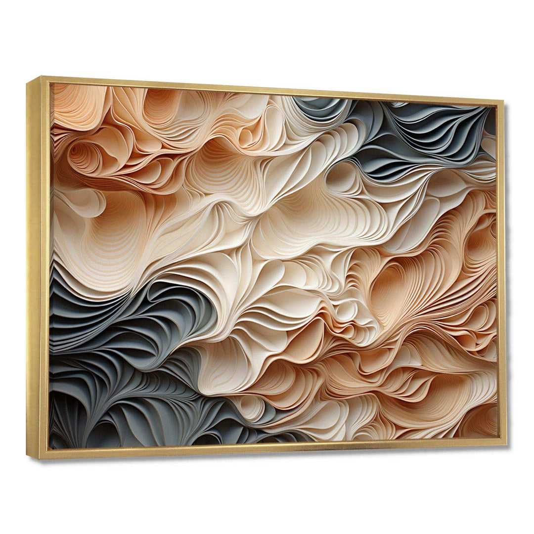 Beige And Orange Custards Collage I - Abstract Canvas Wall Art