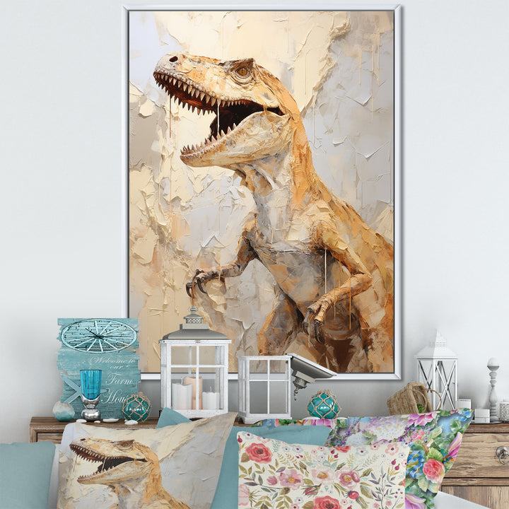 Dinosaur T Rex Supreme - Dinosaur Framed Canvas Art
