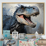Dinosaur Blue T Rex Supreme - Dinosaur Home Decor Art