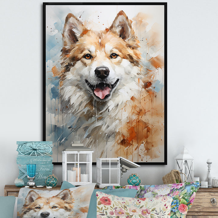 Dog Akita Affection - Dog Canvas Wall Art