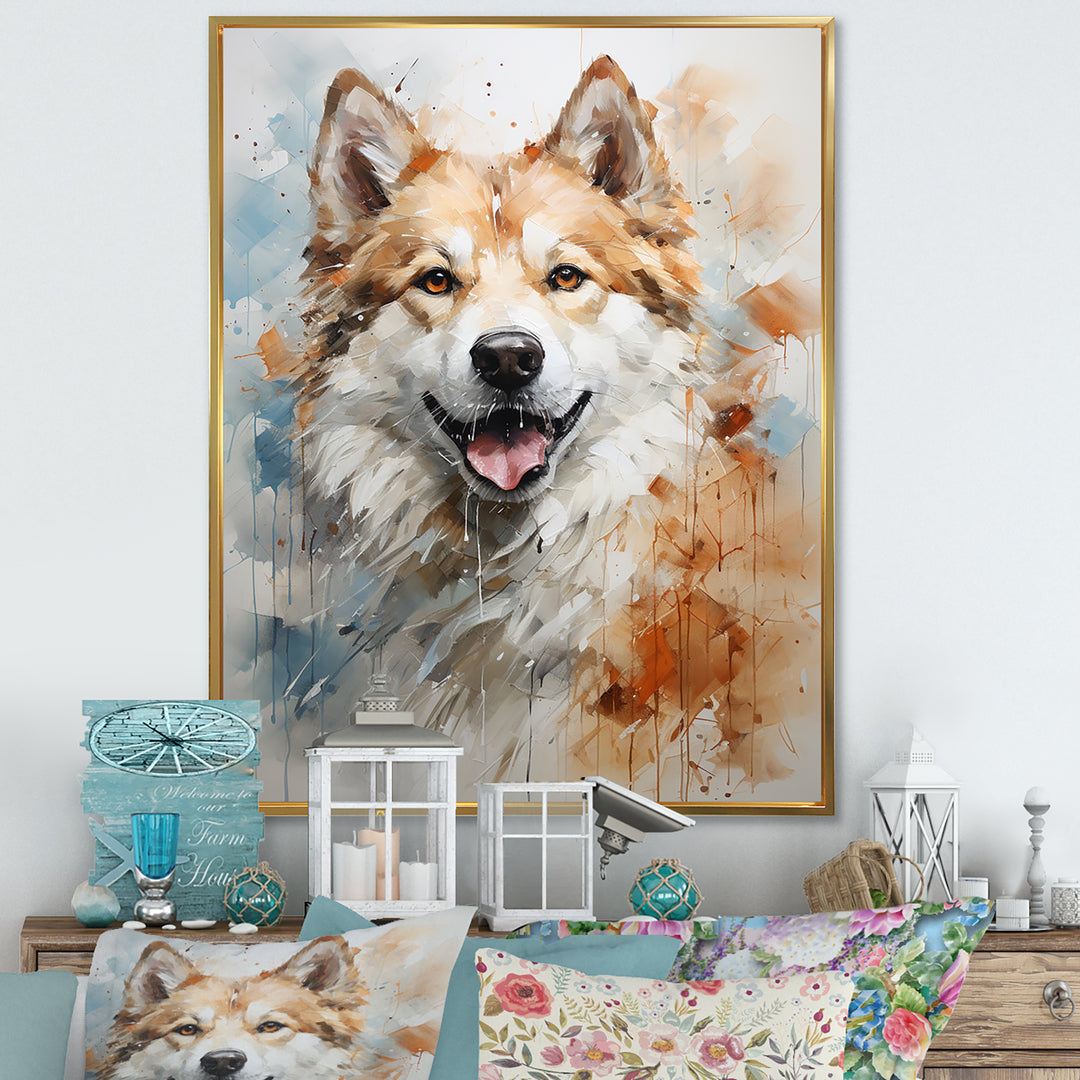 Dog Akita Affection - Dog Canvas Wall Art