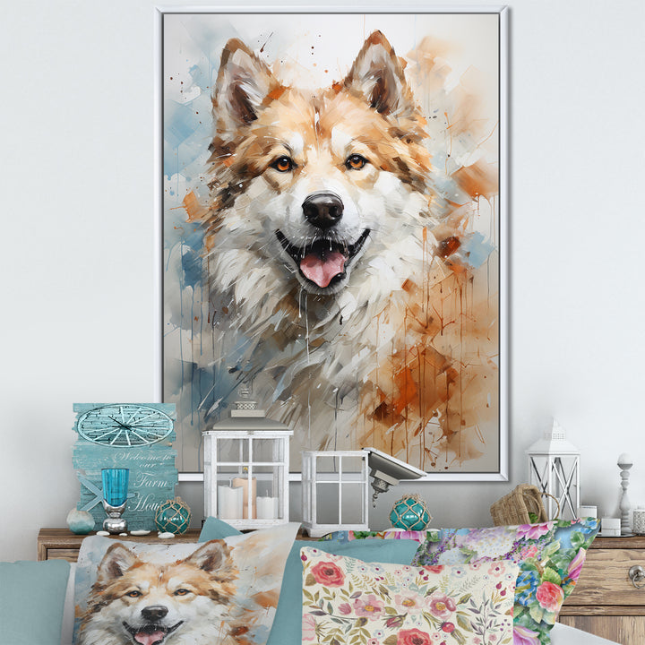 Dog Akita Affection - Dog Canvas Wall Art