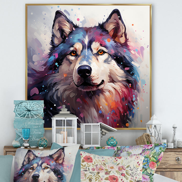 Dog Alaskan Malamute Majesty - Blue Dog Wall Art
