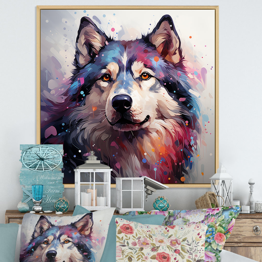 Dog Alaskan Malamute Majesty - Blue Dog Wall Art