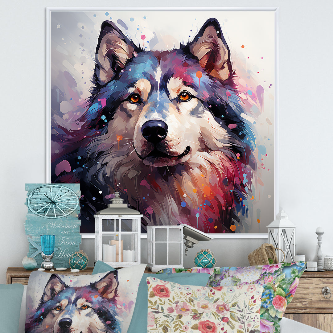Dog Alaskan Malamute Majesty - Blue Dog Wall Art