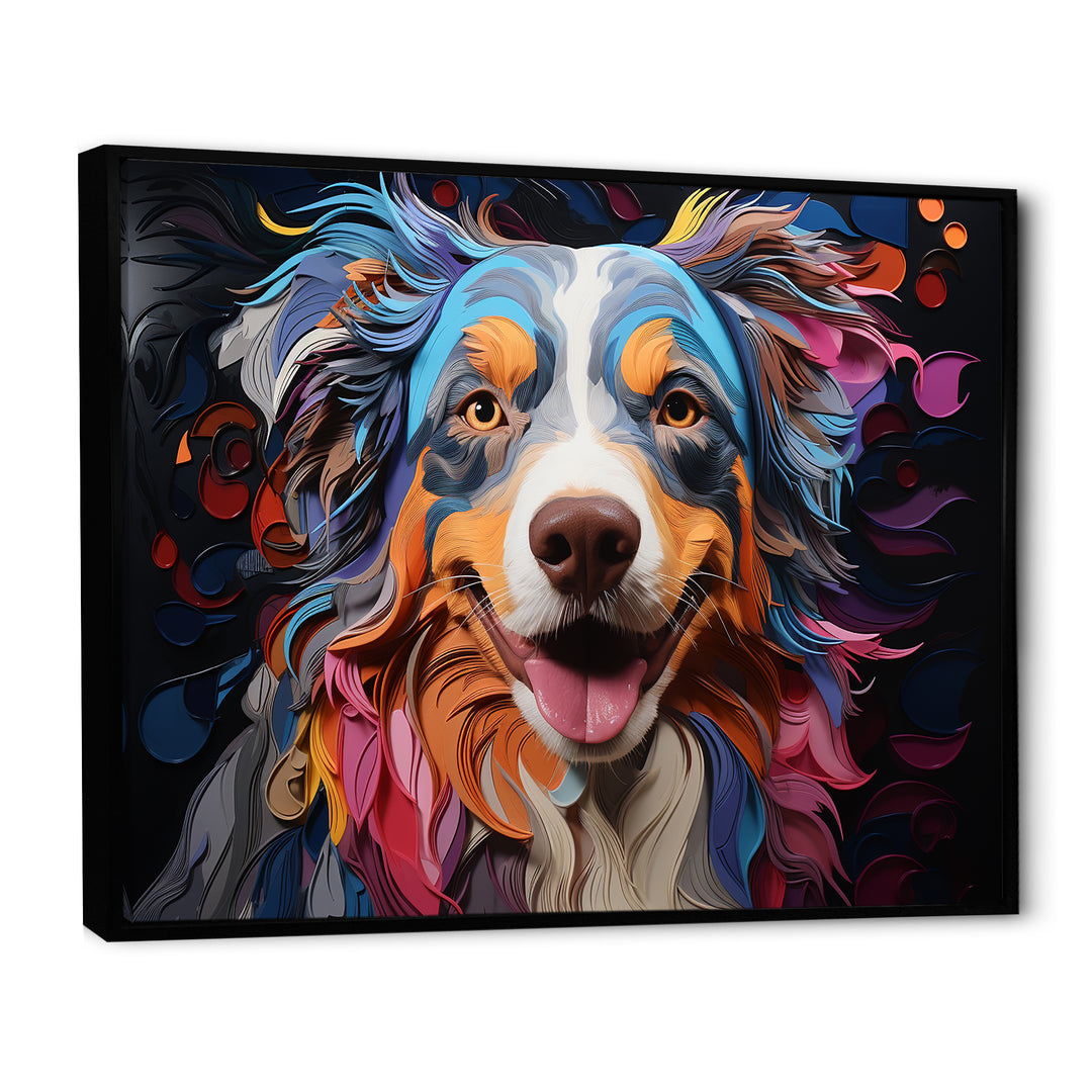 Dog Australian Shepherd Allure - Dog Framed Canvas Art