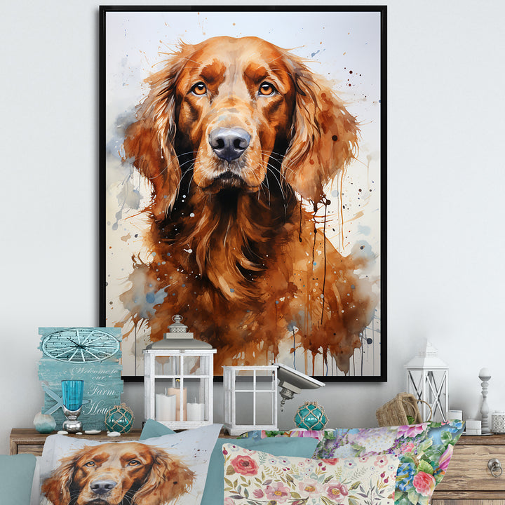 Dog Irish Setter Impressions - Dog Living Room Wall Art