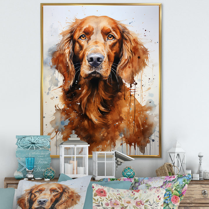 Dog Irish Setter Impressions - Dog Living Room Wall Art