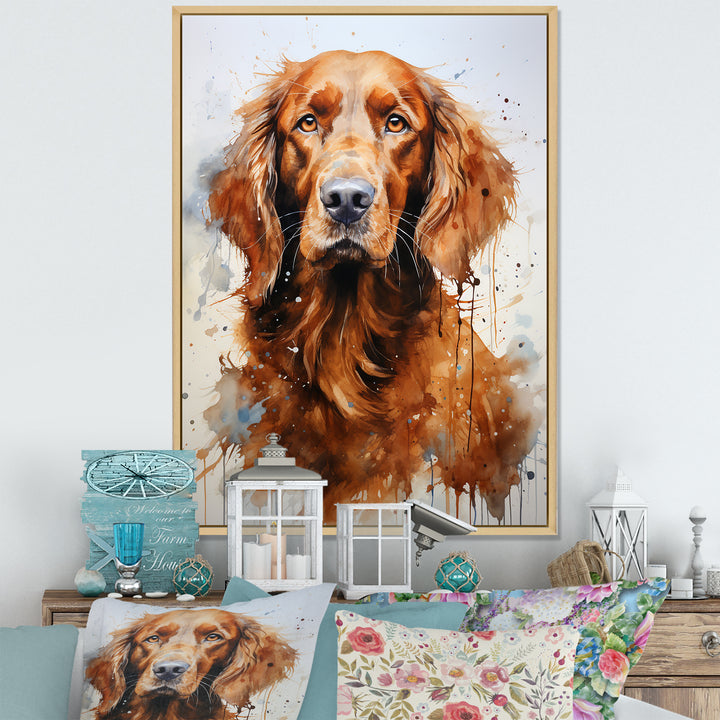 Dog Irish Setter Impressions - Dog Living Room Wall Art