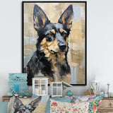 Funny German Shepherd Portrait - Dog Framed Canvas Art