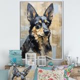 Funny German Shepherd Portrait - Dog Framed Canvas Art