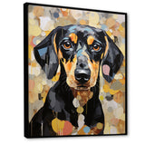 Funny Daschund Portrait - Dog Large Canvas Wall Art