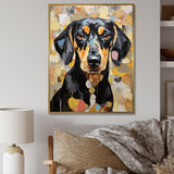 Funny Daschund Portrait - Dog Large Canvas Wall Art