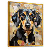 Funny Daschund Portrait - Dog Large Canvas Wall Art