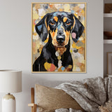 Funny Daschund Portrait - Dog Large Canvas Wall Art