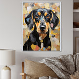 Funny Daschund Portrait - Dog Large Canvas Wall Art