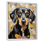Funny Daschund Portrait - Dog Large Canvas Wall Art