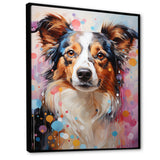 Playful Collie Portrait - White Dog Wall Art