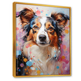 Playful Collie Portrait - White Dog Wall Art