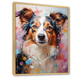 Playful Collie Portrait - White Dog Wall Art
