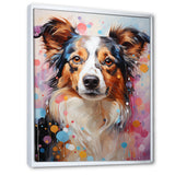 Playful Collie Portrait - White Dog Wall Art