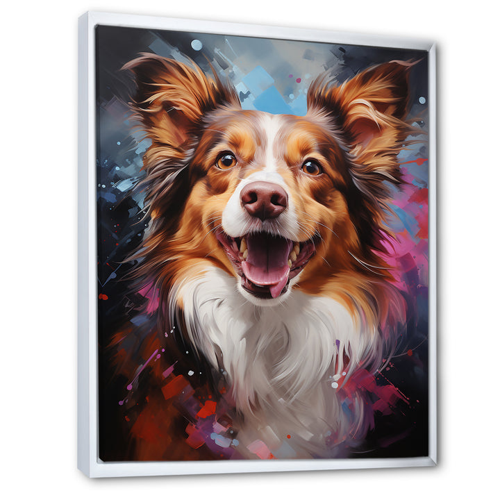 Papillon Prance - Dog Framed Canvas Art