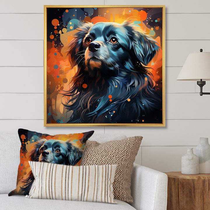 Pekingese Pondering Dog Portrait - Dog Home Decor Art