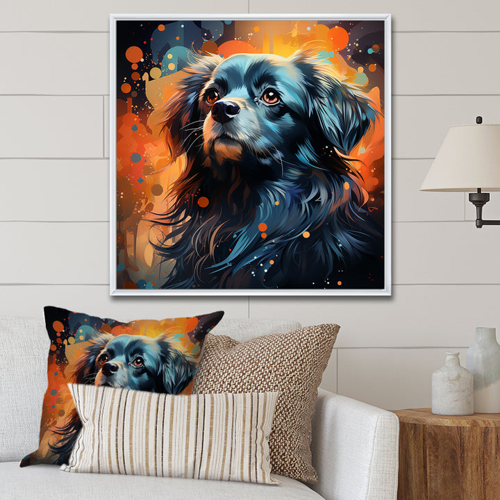 Pekingese Pondering Dog Portrait - Dog Home Decor Art
