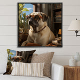 Pekingese Pondering Funny Pug - Dog Bedroom Wall Art