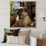 Pekingese Pondering Funny Pug - Dog Bedroom Wall Art