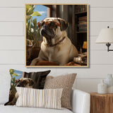 Pekingese Pondering Funny Pug - Dog Bedroom Wall Art