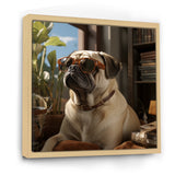 Pekingese Pondering Funny Pug - Dog Bedroom Wall Art