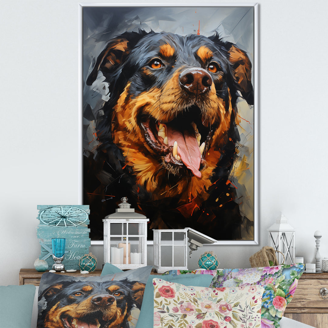 Rottweiler Resilience - Dog Canvas Wall Art